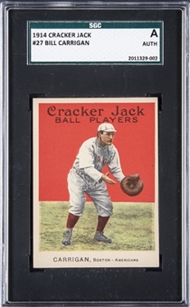 1914 Cracker Jack #27 Bill Carrigan - SGC Authentic
